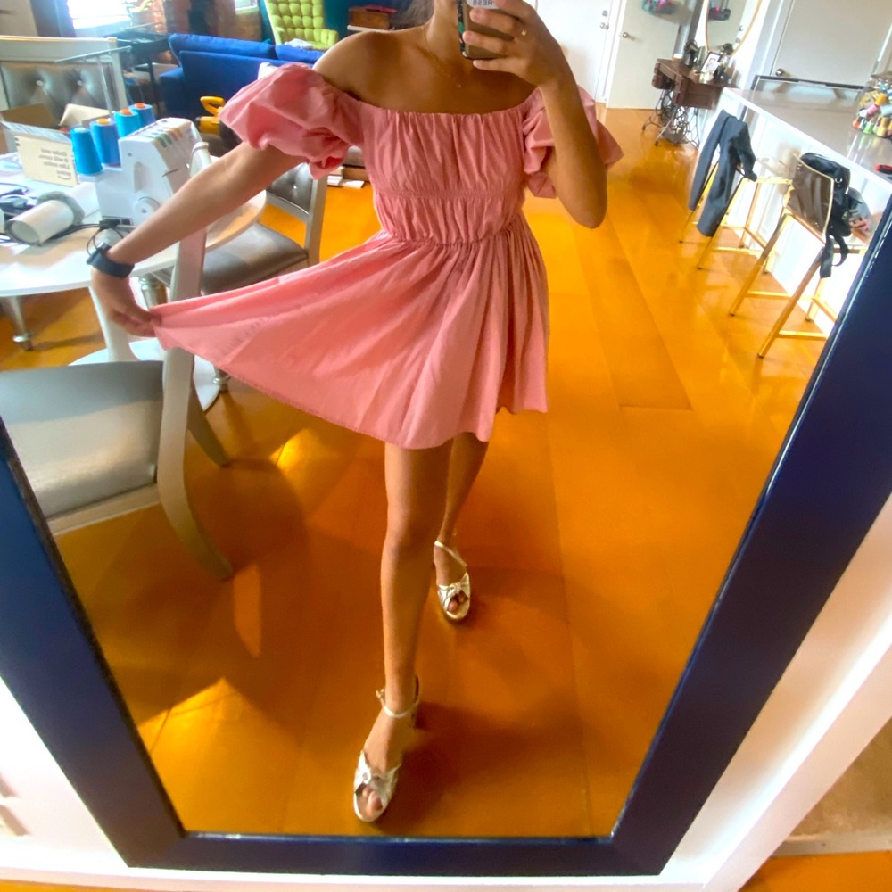 Pink ruched abercrombie dress